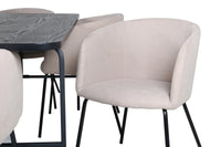 Spisegruppe Berit & Uno 200 x 90 – beige og svart