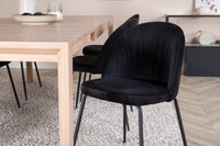 Spisebord rektangulært 170 x 95 + spisestol 2-pakk – hvitvasket og svart