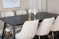 Spisegruppe Gold & Velvet Deluxe 180 x 85 – svart og beige