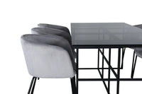 Spisegruppe Berit & Leif 200 x 90 – grå og svart