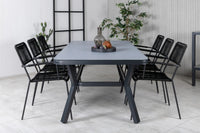 Spisegruppe Virya & Lindos 200 × 100 2-pakk – svart