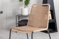 Spisegruppe Paola & Lindos 200 × 100 + spisestol 2-pakk – svart og brun