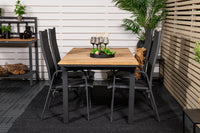 Lenestol Copacabana & Mexico 2-pakk – svart + Spisebord rektangulært 180 x 90 – natur