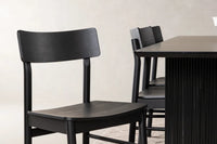 Spisestol 2-pakk + rektangulært spisebord 200 × 100 – svart