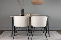 Spisegruppe Berit & Tempe 140 x 80 – beige og valnøtt
