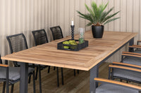 Spisestol Dallas & Panama 2-pakk + rektangulært spisebord 224 x 100 – svart