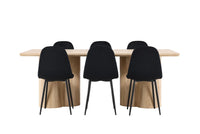 Spisegruppe Polar & Olivia 2-pakk 210 x 100 – svart og natur