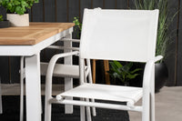 Spisestol Santorini & Panama 2-pakk + Rektangulært spisebord 160 x 90 – hvit