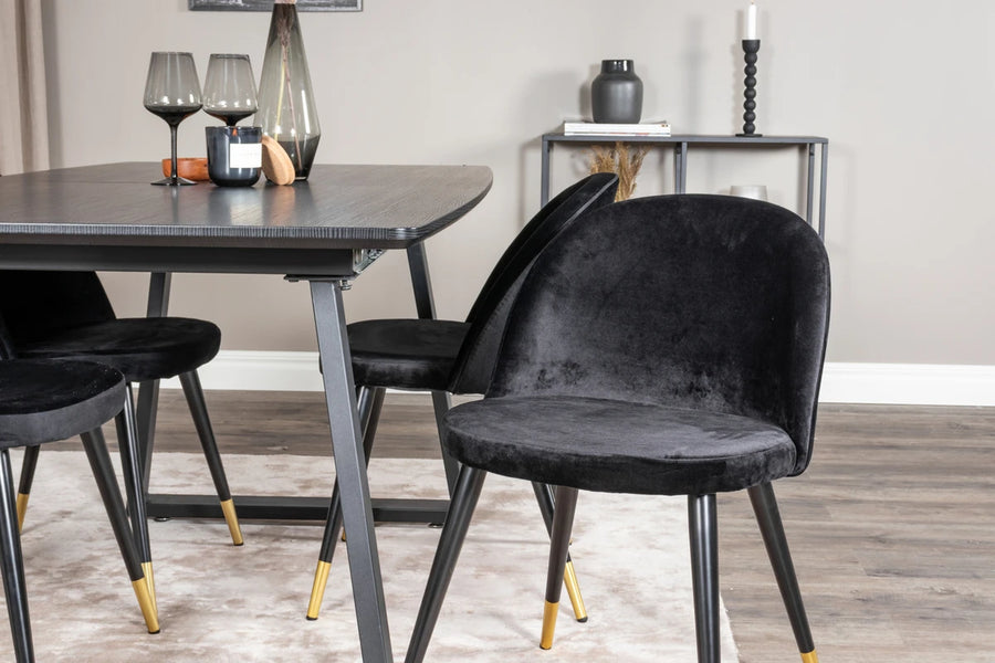 Spisestol Velvet 2-pakk – svart