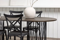 Spisegruppe oval 220 x 100 2-pakk – svart og mocca