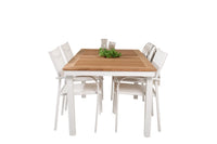 Spisestol Santorini & Panama 2-pakk + Rektangulært spisebord 160 x 90 – hvit