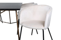 Spisegruppe Berit & Petra 190 x 90 – beige og svart