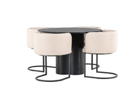 Spisegruppe Olivia Simrishamn Rund ⌀110 – svart og beige