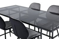 Spisegruppe Emma & Leif 2-pakk rektangulært spisebord 200 x 90 – grå og svart
