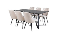 Spisegruppe Marina 180 x 90 2-pakk – svart og beige