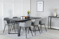 Spisegruppe Comfort & Marina 2-pakk 180 x 90 – grå og svart
