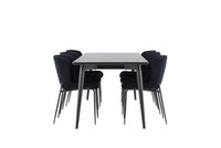 Spisestol Modesto & Ellis 2-pakk + Rektangulært spisebord 230 x 85 – svart