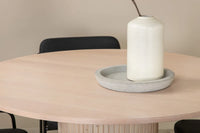 Spisestol Tvist & Bianca 2-pakk – svart + Spisebord rundt ⌀110 – whitewash