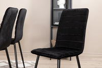 Spisestol 2-pakk + Rektangulært spisebord 180 x 90 – svart