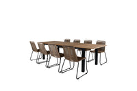 Spisegruppe Panama & Lindos 224 x 100 2-pakk – svart og brun