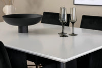 Spisegruppe Jimmy & Petra rektangulær 150 x 90 – hvit og svart