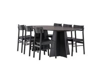 Spisegruppe Bootcut & Montros Oval 230 x 115 + 2-pakk spisestoler – svart