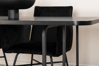 Spisestol Petra & Uno + Rektangulært spisebord 200 x 90 – svart