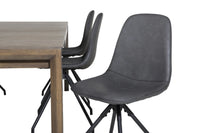 Spisegruppe Slider & Polar 170 x 95 + spisestol 2-pakk – natur og svart
