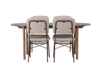 Spisegruppe Seda & Andy 2-pakk + Ovalt spisebord 180 x 90 – beige og natur