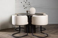 Spisegruppe Olivia & Simrishamn rund ⌀110 – mocca og beige