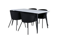 Spisestol og spisebord Berit & Jimmy 150 x 90 – svart og hvit
