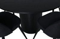 Spisegruppe Bianca & Velvet Rund ⌀110 + spisestol 2-pakk – svart