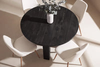 Spisestol Night & Juno 2-pakk – beige + Spisebord rundt ⌀120 – svart
