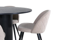 Spisegruppe Bianca & Velvet rund ⌀110 2-pakk – svart og beige