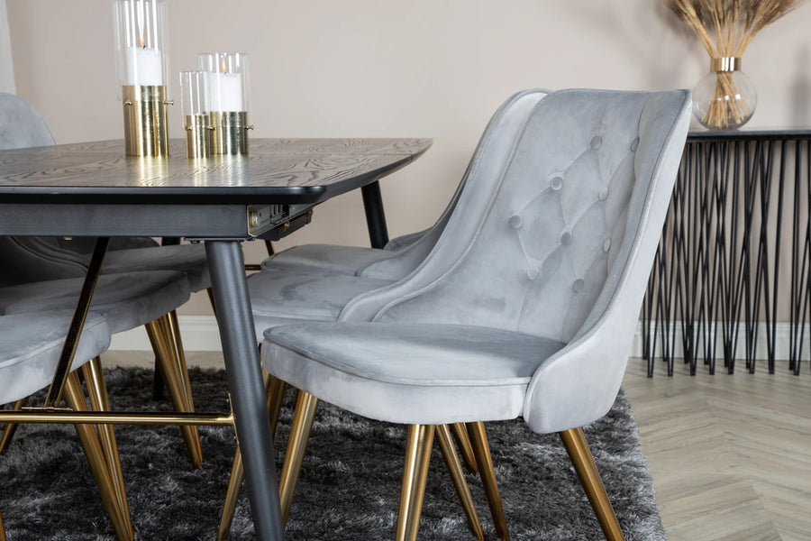 Spisestol Velvet Deluxe 2-pakk – grå