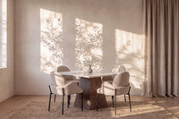 Spisestol 2-pakk + rektangulært spisebord 120 x 120 – beige og lys grå
