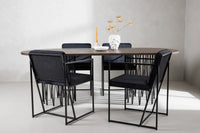 Spisestol Richmond & Stone 2-pakk + Spisebord ovalt 220 x 100 – svart og mocca