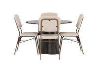 Spisegruppe Olivia & Seda ⌀110 2-pakk – mokka og beige