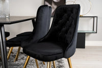 Spisegruppe Dipp & Velvet Deluxe 180 x 90 med 2-pakk spisestoler – svart