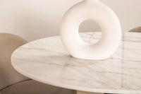 Spisegruppe Velvet & Estelle rund ⌀106 2-pakk – beige og hvit