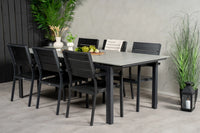 Spisegruppe Levels rektangulær 229 × 100 + spisestol 2-pakk – svart