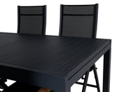 Posisjonsstol Panama & Marbella 2-pakk + Spisebord 160 x 100 – svart