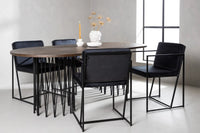 Spisestol Richmond & Stone 2-pakk + Spisebord ovalt 220 x 100 – svart og mocca