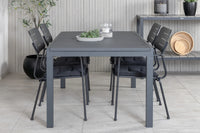 Spisestol Nicke & Marbella 2-pakk + rektangulært spisebord 160 x 100 – svart