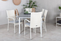 Spisebord Levels & Anna 160 x 100 + 2-pakk spisestol – hvit