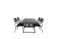 Spisestol Nicke & Dallas 2-pakk + Rektangulært spisebord 193 x 90 – svart