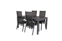 Relaxstol Copacabana & Marbella 2-pakk + Spisebord rektangulært 160 x 100 – svart