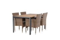 Spisegruppe Malina & Break 2-pakk + rektangulært spisebord 150 x 90 – natur og mørk grå