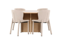Spisegruppe Strada & Astoria ⌀120 2-pakk – whitewash og beige