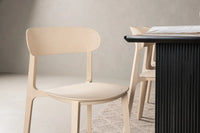 Spisestol 2-pakk + rektangulært spisebord 200 × 100 – beige og svart